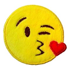 Body Bordado Manga Curta Branco Algodão Emoticon Mandando Beijo | Isabb - comprar online