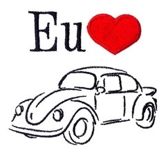 Body Bordado Manga Longa Branco Algodão Eu Amo Fusca | Isabb - comprar online