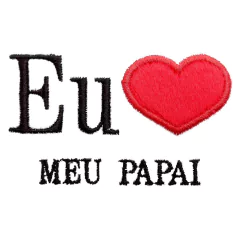 Body Bordado Manga Longa Branco Algodão Eu Amo Meu Papai | Isabb - comprar online