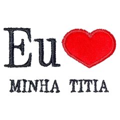 Body Bordado Manga Curta Branco Algodão Eu Amo Minha Titia | Isabb - comprar online