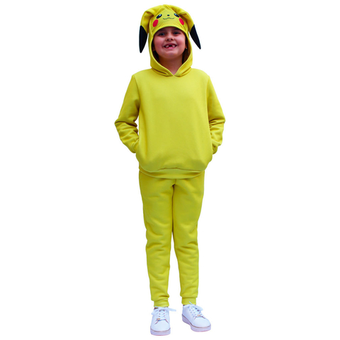 Conjunto Moletom Pikachu Com Touca Máscara - Isabb