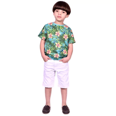 Camiseta Menino Verde Tropical - Isabb