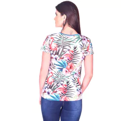 T-Shirt Feminina Flamingo e Flores - Otto na internet