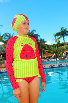 CONJUNTO INFANTIL PROTEÇÃO SOLAR UV MELANCIA