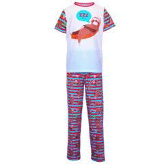 Pijama Infantil Unissex Manga Curta e Calça Bicho Preguiça - Isabb