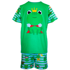Pijama Infantil Unissex Manga Curta e Short Sapo - Isabb
