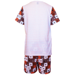 Pijama Infantil Unissex Manga Curta e Short Urso - Isabb na internet