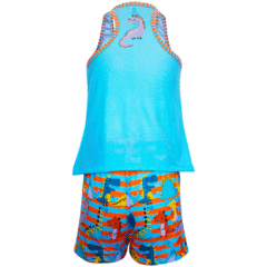 Pijama Adulto Feminino Regata e Short Dinossauro - Isabb - comprar online