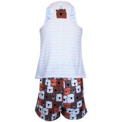 Pijama Menina Regata e Short Urso - Isabb - comprar online