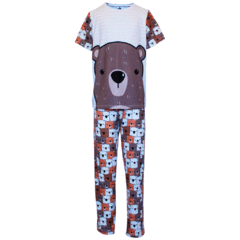Pijama Infantil Unissex Manga Curta e Calça Urso - Isabb