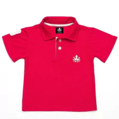 Polo Infantil Bordada Para Meninos Manga Curta Piquet Pink Com Detalhes Em Branco | Otto