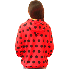 Blusa Moletinho Bolso Canguru com Capuz Ladybug