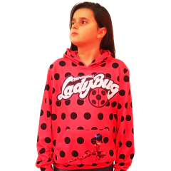 Blusa Moletinho Bolso Canguru com Capuz Ladybug