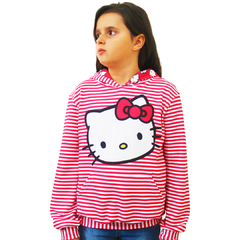 Blusa Moletinho Bolso Canguru com Capuz Hello Kitty