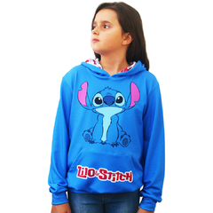 Blusa Moletinho Bolso Canguru com Capuz Stitch