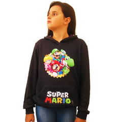 Blusa Moletinho Bolso Canguru com Capuz Super Mario Bros