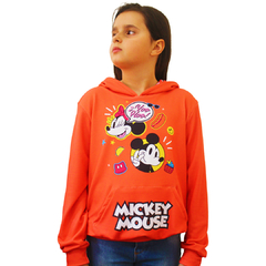 Blusa Moletinho Bolso Canguru com Capuz Mickey