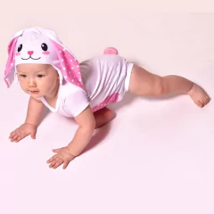 Imagem do Body Bebê Fantasia de Coelho Orelhão Rosa - Isabb