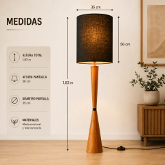 Lámpara de Pie Madera Natural y Pantalla Texturada en internet