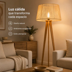 Lámpara De Pie con pantalla tejida Caroba en internet