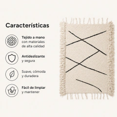 Alfombra tejida Telar Crudo - Jaspe Deco