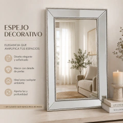 Espejo Decorativo Biselado Plateado - comprar online