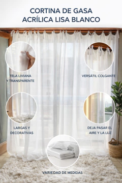 Cortina Gasa Acrílica 2,80x2,40 Presillas Premium en internet