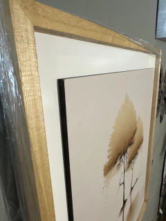 Cuadro Decorativo Árboles Minimalista Con Marco Madera 63x73 cm Natural