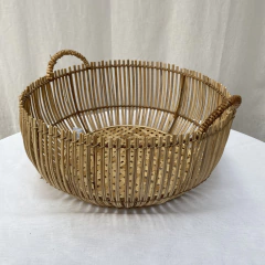 Canasto Artesanal De Fibras Naturales Set X2 - Jaspe Deco