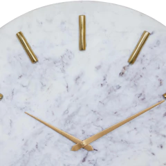 Reloj de Pared Mármol y Metal Diseño Elegante 39 cm Dorado - comprar online