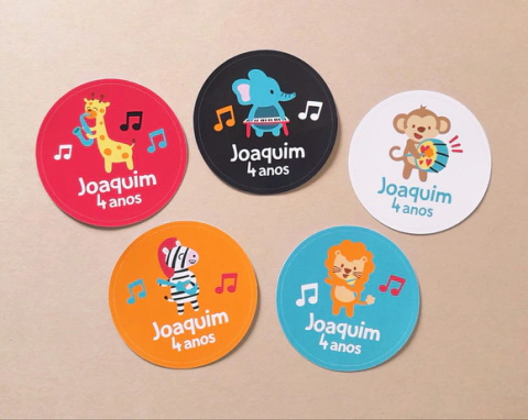 Adesivo Banda de Animais Personalizado | 5 cm