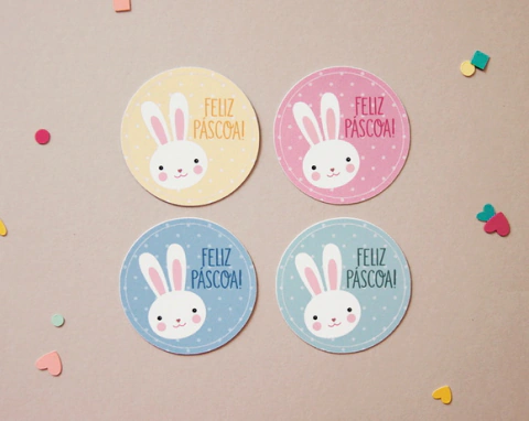 Etiqueta Adesiva para Presentes e Ovos de Páscoa | 4 cm