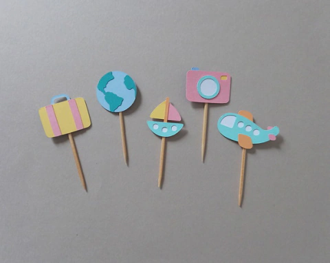 Mini Topper Viagem Candy Colors em Camadas