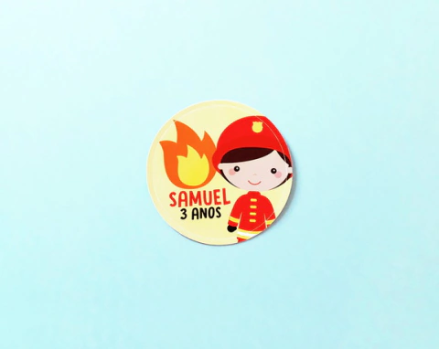 Adesivo Bombeiro Personalizado | 5 cm