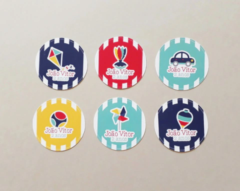 Adesivo Brinquedos Antigos Personalizado | 5 cm