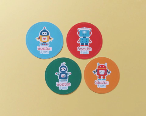 Adesivo Robôs Personalizado | 5 cm