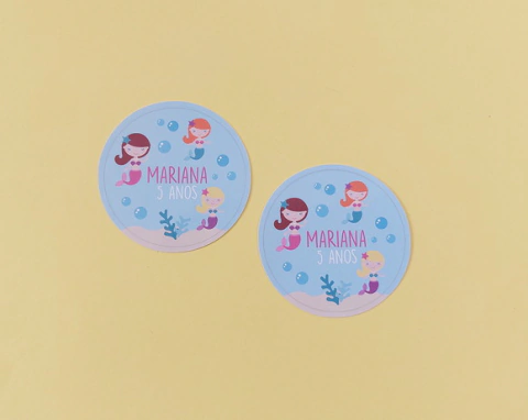 Adesivo Sereia Personalizado | 5 cm