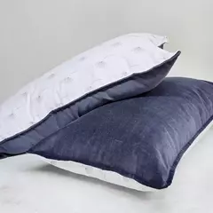 ALMOHADÓN 80X40cm PANA AZUL / ESTAMP - comprar online