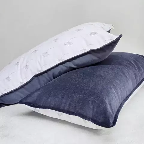 ALMOHADÓN 80X40cm PANA AZUL / ESTAMP - comprar online
