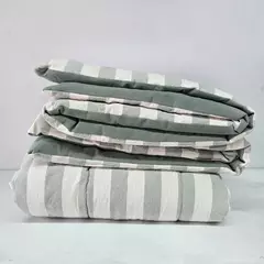 ACOLCHADO RAYA ANCHA VERDE + TUSOR 180X240cm - comprar online