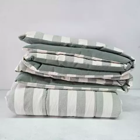 ACOLCHADO RAYA ANCHA VERDE + TUSOR TWIN 180X240cm - comprar online