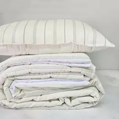 ACOLCHADO RAYITAS VERDE CLARO, 180X240CM + ALMOHADÓN - comprar online