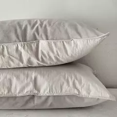 ALMOHADÓN 80X50cm BIFAZ PANA GRIS/ GABARDINA - comprar online