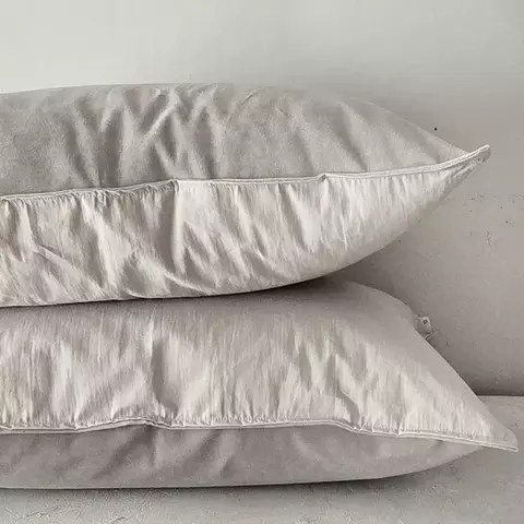 ALMOHADÓN 80X50cm BIFAZ PANA GRIS/ GABARDINA - comprar online