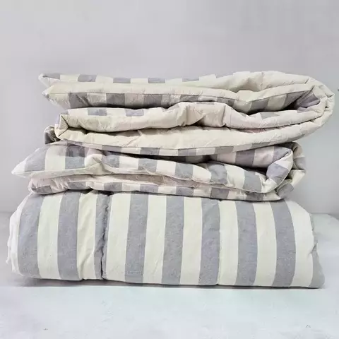 ACOLCHADO RAYAS ANCHAS GRIS + TUSOR QUEEN 230X240cm - comprar online