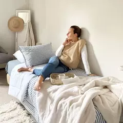 MANTA CORDERITO BIFAZ NATURAL 160x240cm - El Talleras | Ropa blanca & Complementos