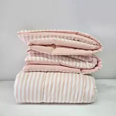 ACOLCHADO RAYAS GRUESAS ROSA 180X240cm - comprar online