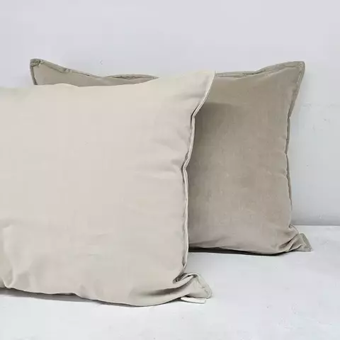 ALMOHADÓN 70X50cm BIFAZ PANA BEIGE/ GABARDINA - comprar online
