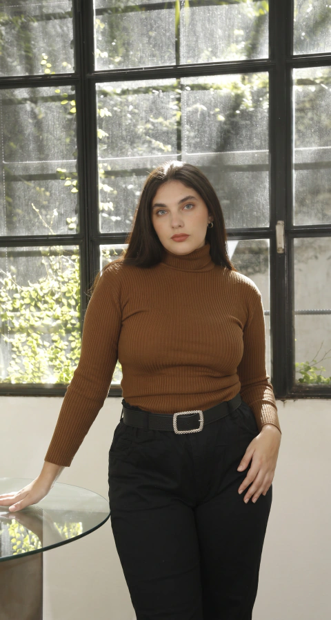 POLERA MORLEY DE LANA MARRON