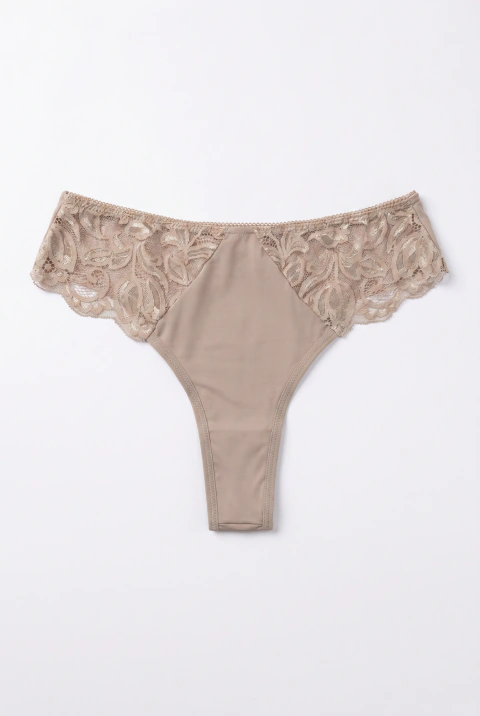 COLALESS COMBINADA CON ENCAJE AVELLANA